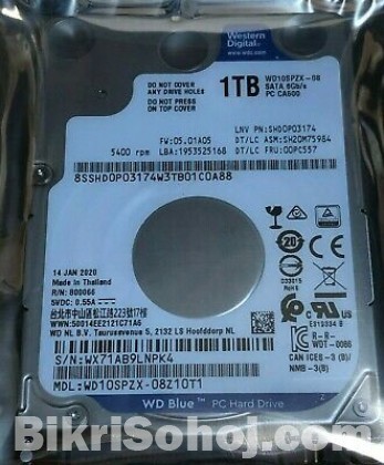 WD 1TB INTERNAL NOTEBOOK HARD DRIVE (BLUE) 2.5